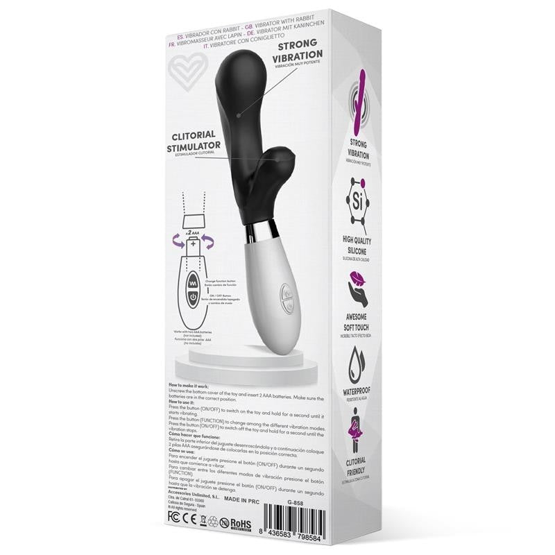 Vibratore Rabbit Silicone 21 cm Maverdick Nero