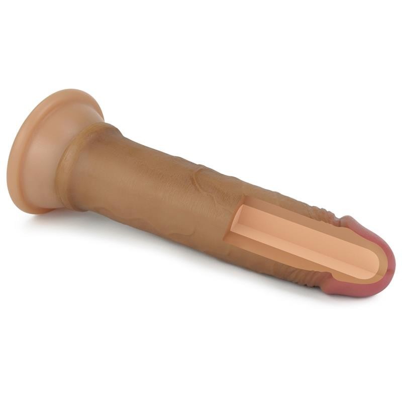 Dildo Realistico 18 cm Silicone Liquido 7 Brown