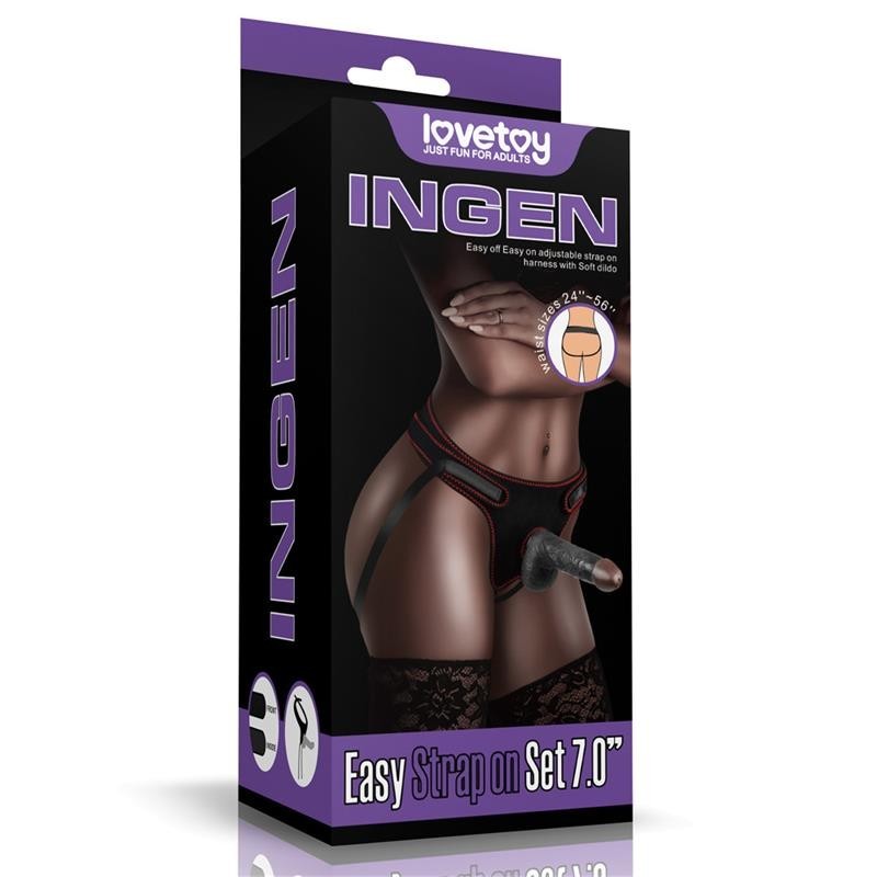 Strap On con Dildo Nero 17 cm Ingen