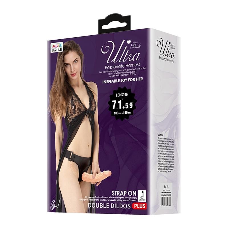 Strap-on Doppio Realistico 18 cm Ultra