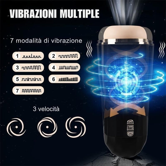 Masturbatore Vibrante Risucchio 23 cm Snow