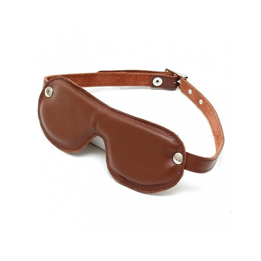 Mascherina Bondage Oscurante Vera Pelle Blindfold Brown
