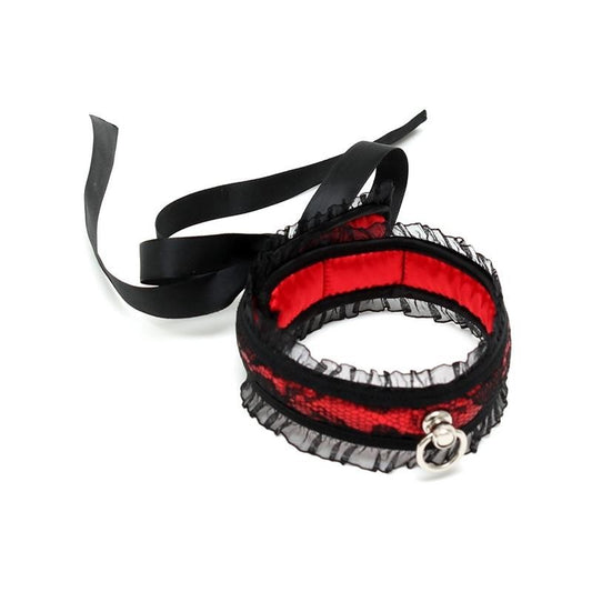 Collare Soft Bondage Rosso con Pizzo