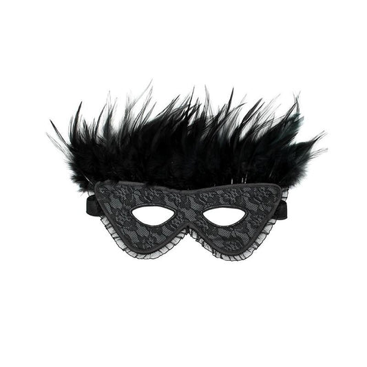 Maschera Venezia con Piume Luxury Nera