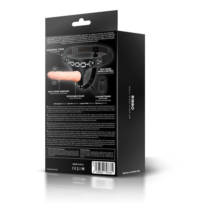 Strapon Vibrante Realistico 19 cm Ribbo