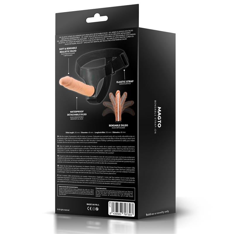 Strapon con Dildo Flessibile 21 cm Magto
