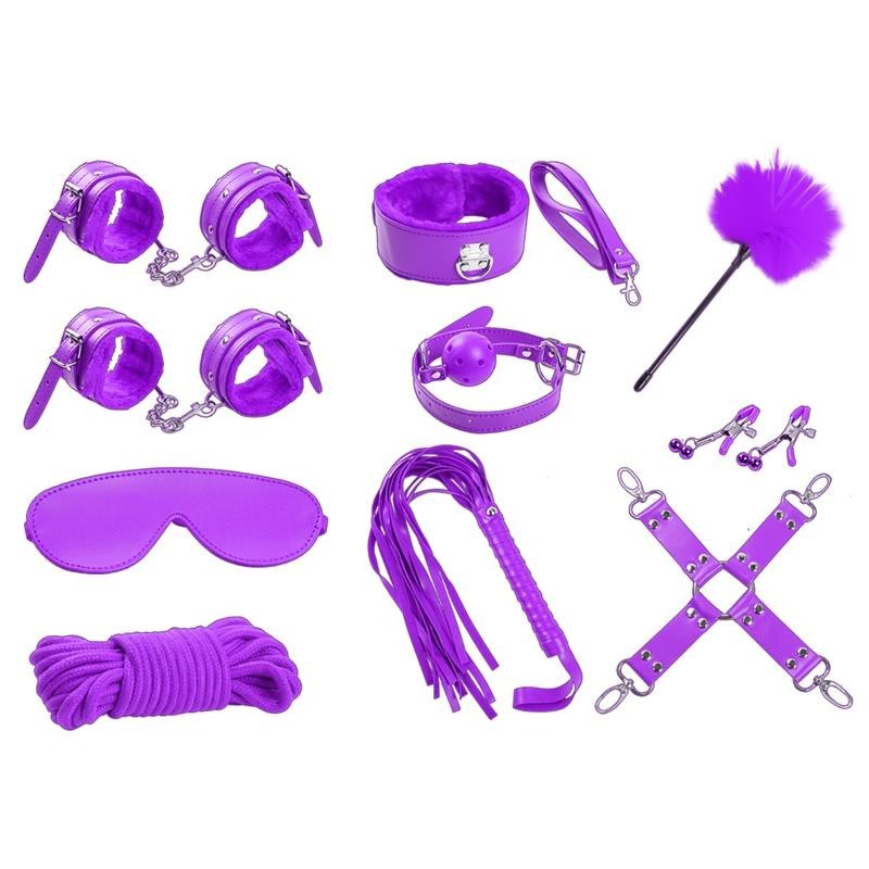Kit Bondage 10 Pezzi Viola