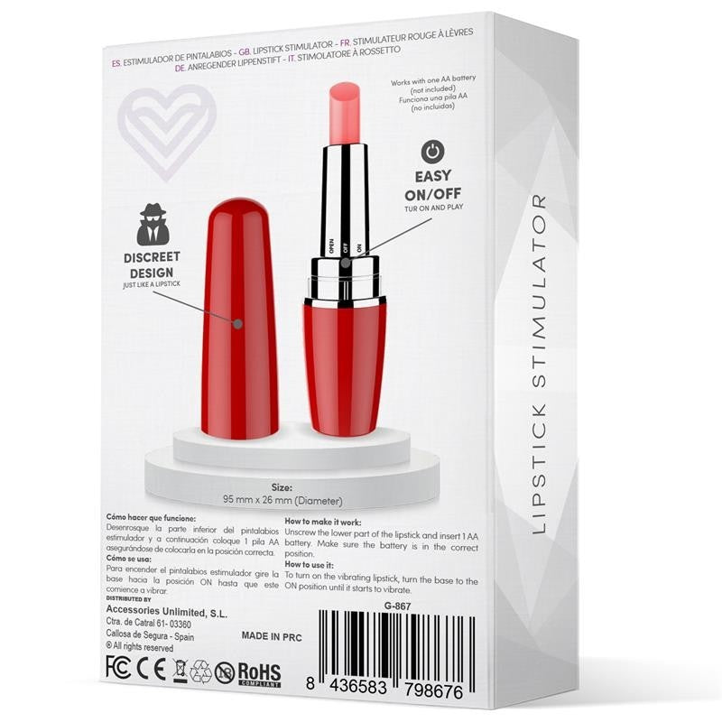 Rossetto Vibrante 9 cm Viblips Rosso