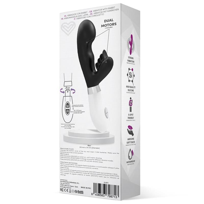 Vibratore Rabbit 21 cm Sliper Nero