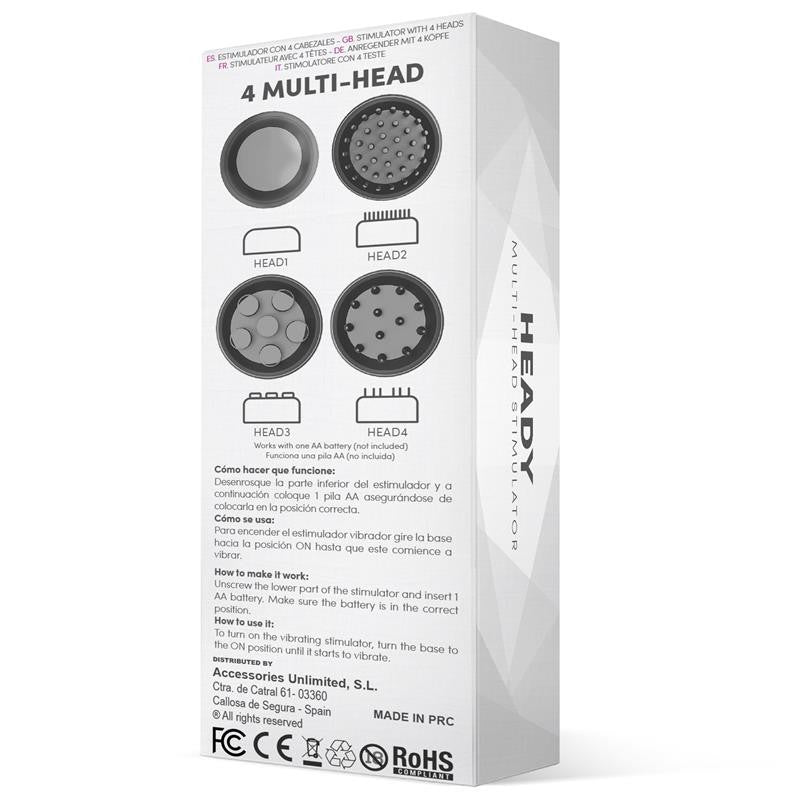 Vibratore Clitoride 10 cm Multi-Head Nero