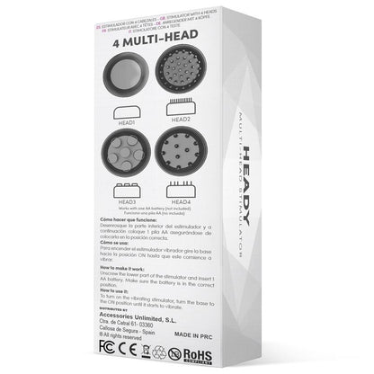 Vibratore Clitoride 10 cm Multi-Head Nero