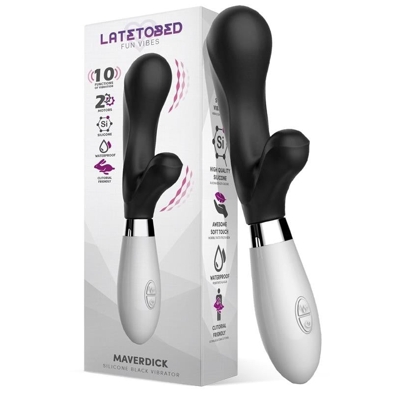 Vibratore Rabbit Silicone 21 cm Maverdick Nero