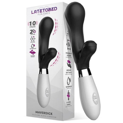 Vibratore Rabbit Silicone 21 cm Maverdick Nero