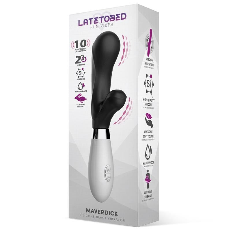 Vibratore Rabbit Silicone 21 cm Maverdick Nero