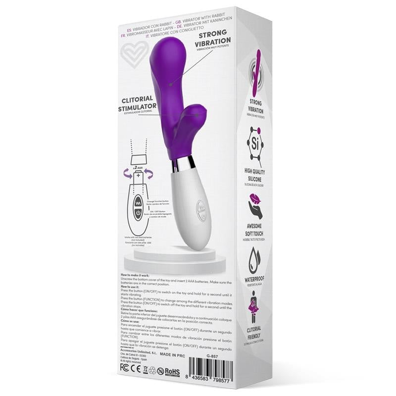Vibratore Rabbit Silicone 21 cm Maverdick Viola