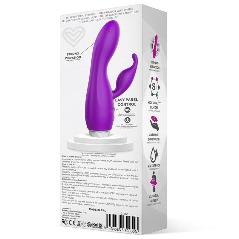 Vibratore Rabbit Silicone 16 cm Viola