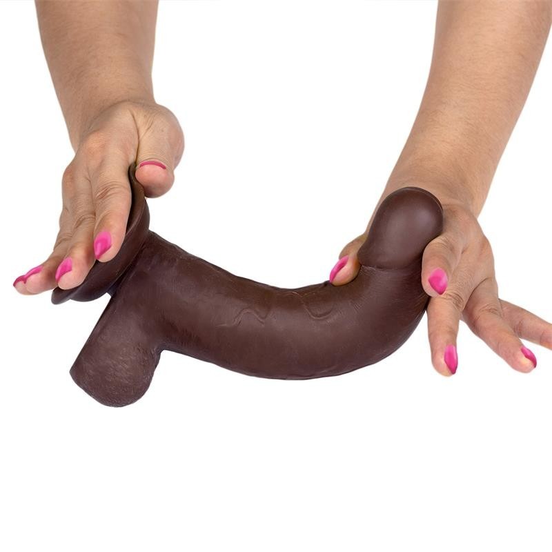 Dildo Nero Pelle Scorrevole 20 cm LikeTrue