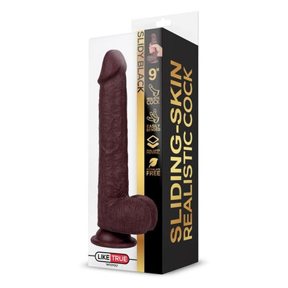 Dildo Nero Pelle Scorrevole 22 cm LikeTrue
