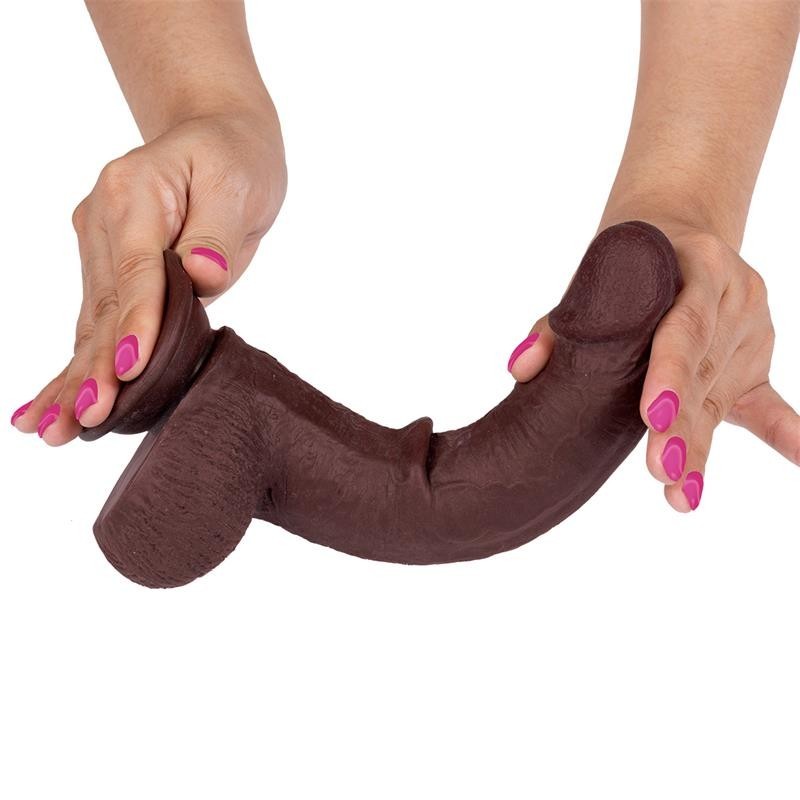 Dildo Nero Pelle Scorrevole 22 cm LikeTrue