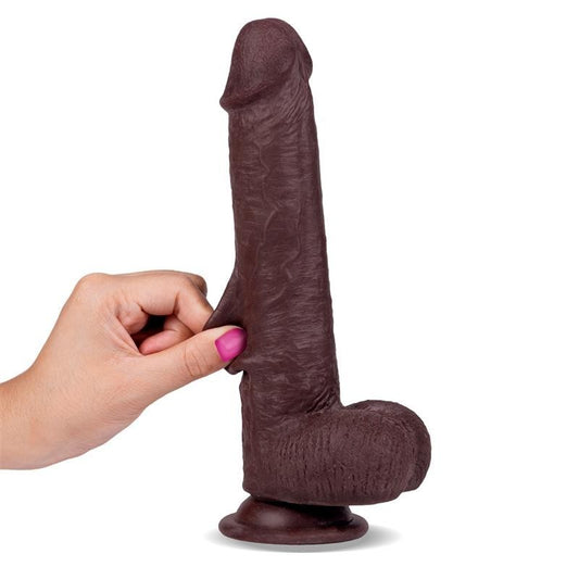 Dildo Nero Pelle Scorrevole 22 cm LikeTrue