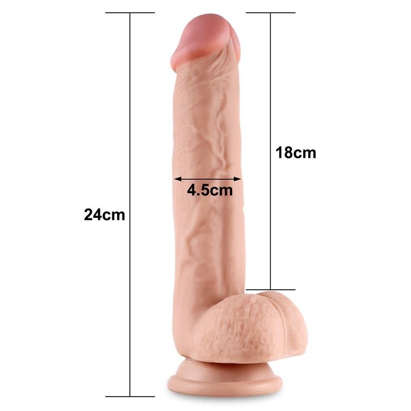Dildo Pelle Scorrevole 24 cm Sliding 9,5
