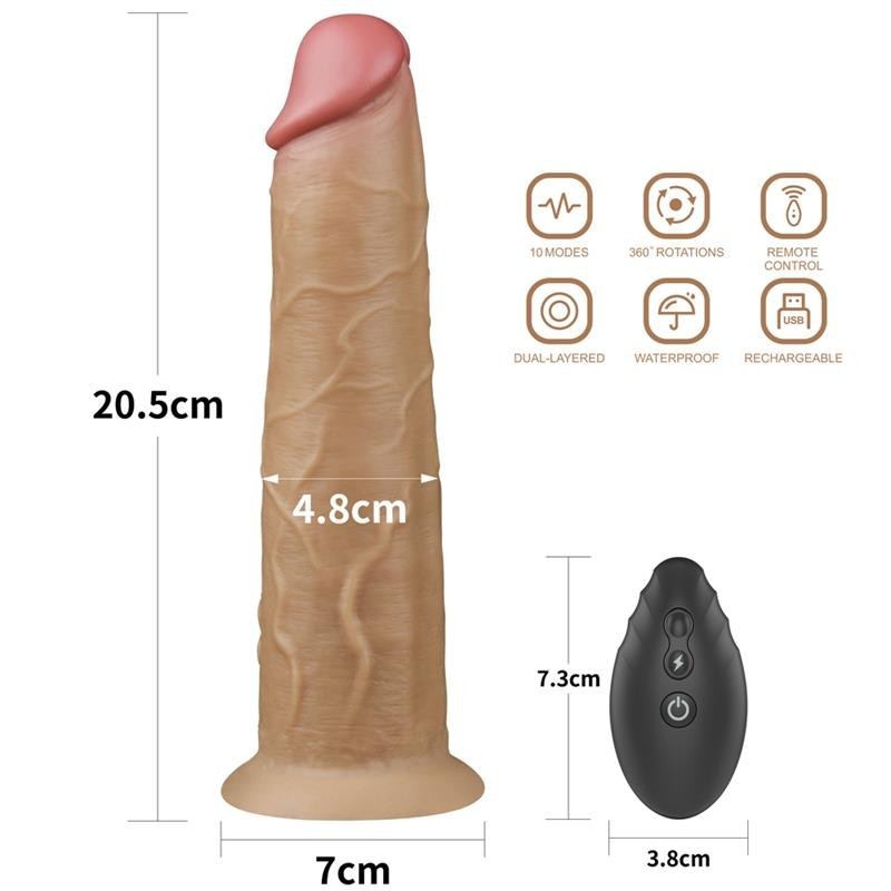 Vibratore Rotante Wireless 20 cm Silicone Platinum
