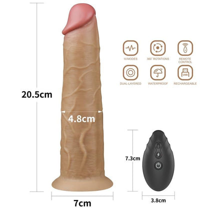 Vibratore Rotante Wireless 20 cm Silicone Platinum