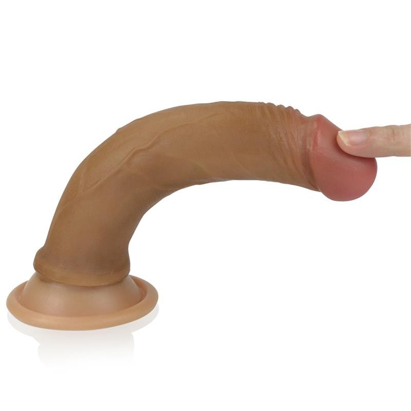 Dildo Realistico 18 cm Silicone Liquido 7 Brown
