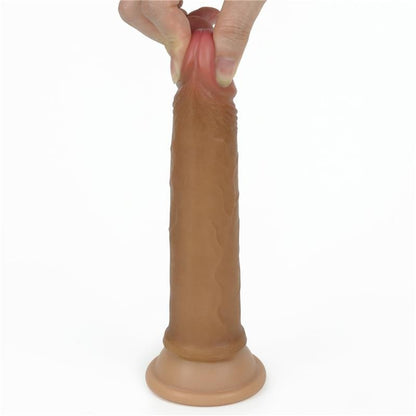Dildo Realistico 18 cm Silicone Liquido 7 Brown