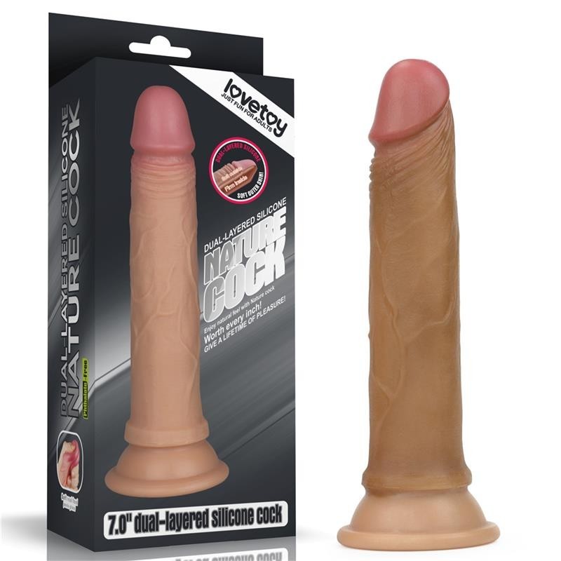Dildo Realistico 18 cm Silicone Liquido 7 Brown