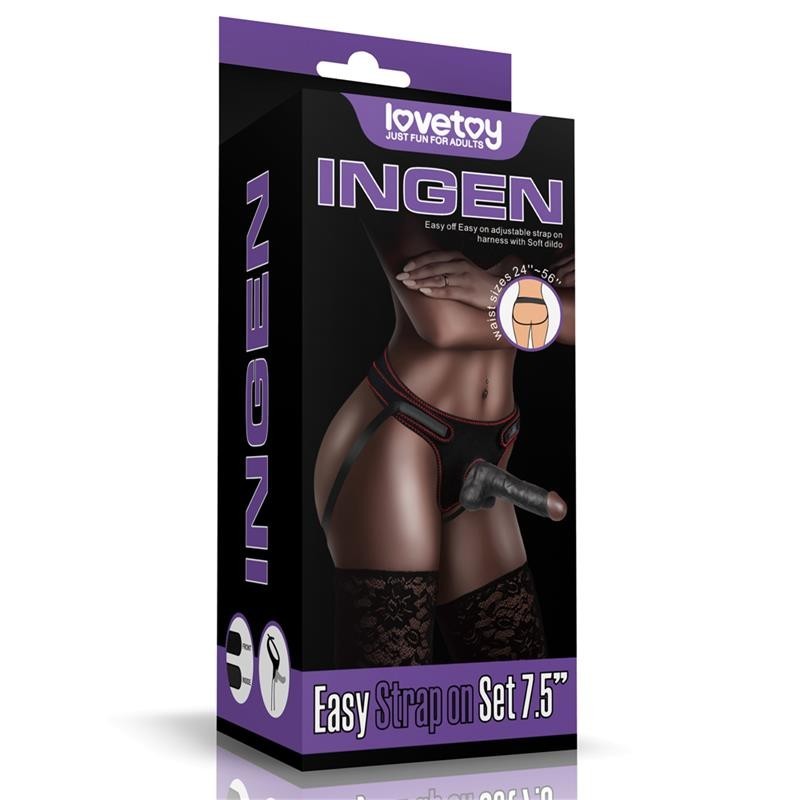 Strapon con Dildo Nero 19 cm Ingen