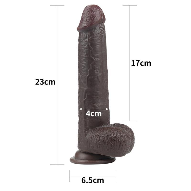 Dildo Pelle Scorrevole 23 cm Nero Sliding 9