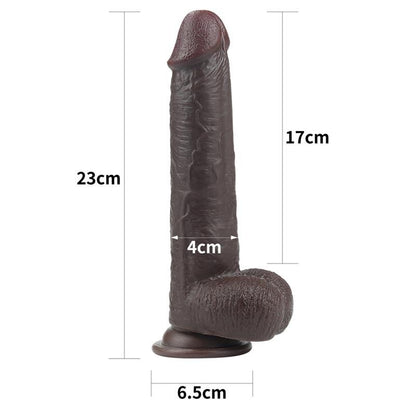 Dildo Pelle Scorrevole 23 cm Nero Sliding 9