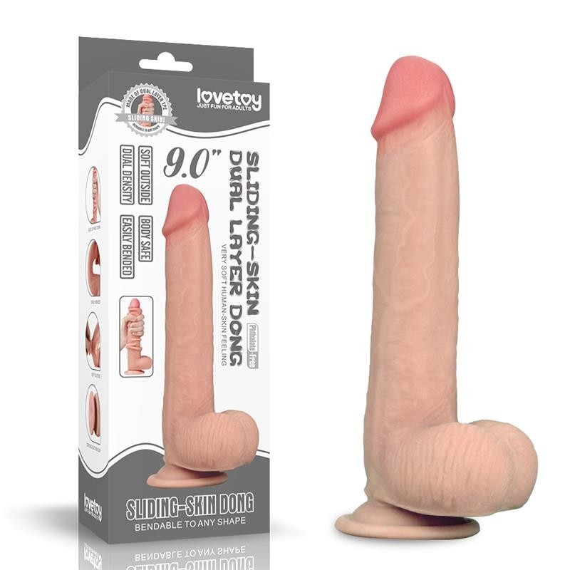 Dildo Pelle Scorrevole 23 cm Sliding 9