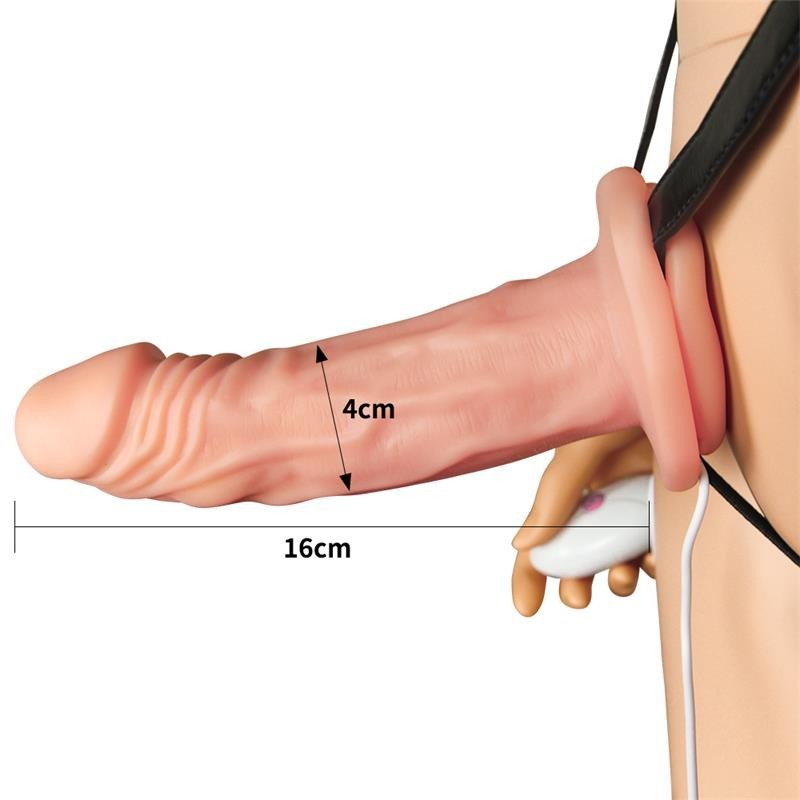 Dildo Indossabile Vibrante 19 cm Hollow