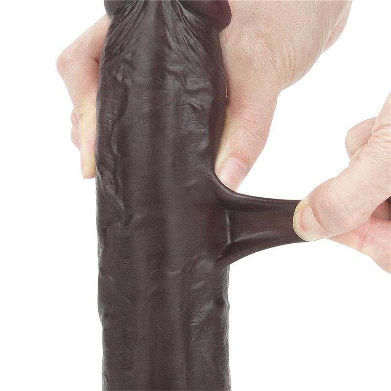 Dildo Pelle Scorrevole 24 cm Sliding 9,5 Nero