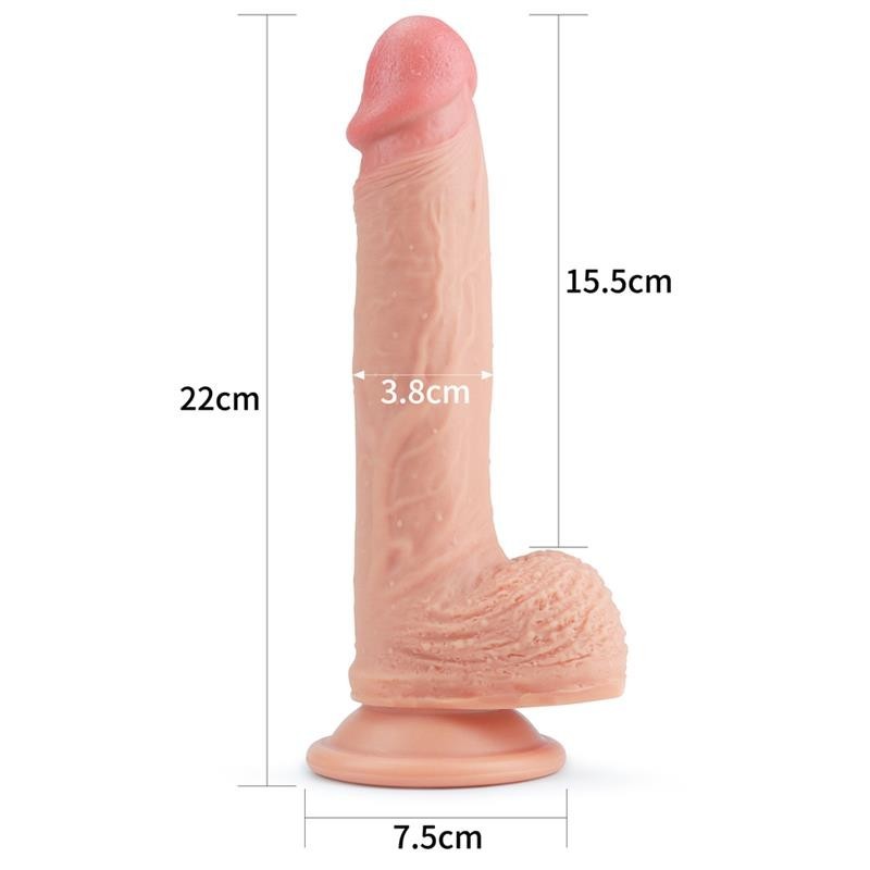 Dildo Realistico 22 cm Silicone Liquido 8,5