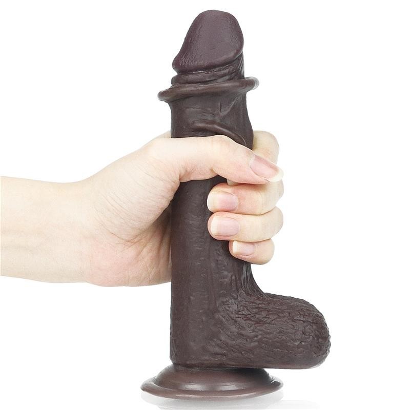 Dildo Pelle Scorrevole 17 cm Nero Sliding 7