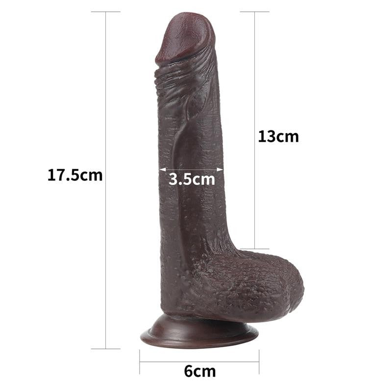 Dildo Pelle Scorrevole 17 cm Nero Sliding 7