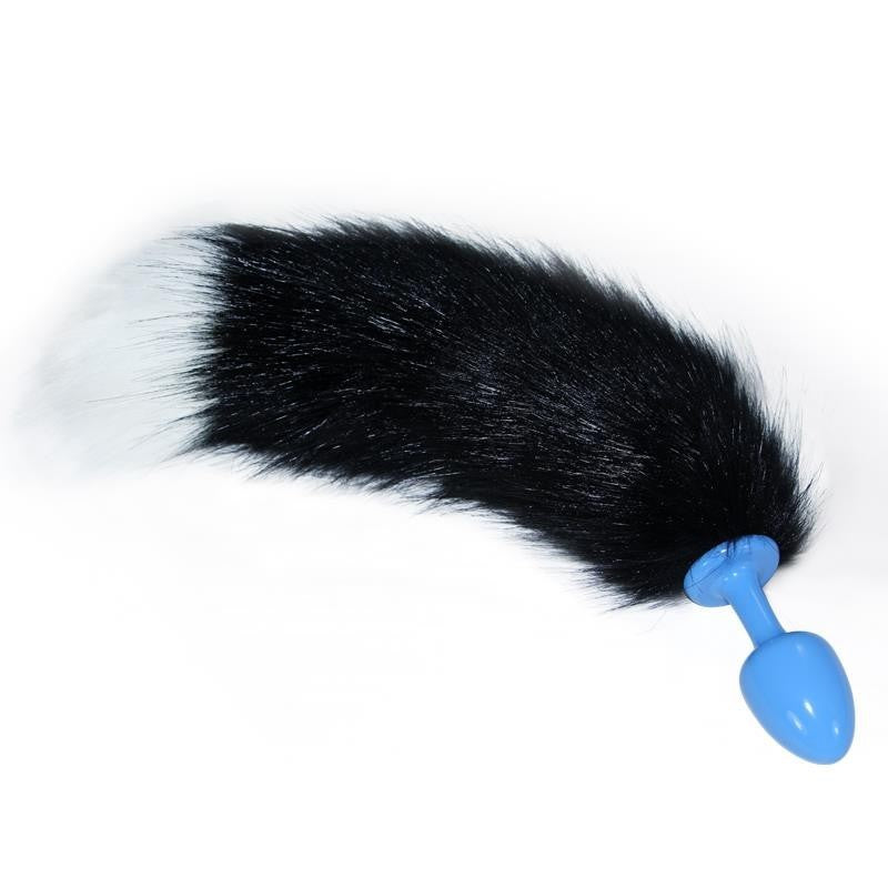 Coda Anale Volpe Nera Plug Blu