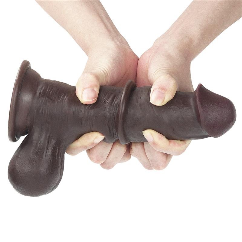 Dildo Nero Pelle Scorrevole 19 cm Sliding 7.8