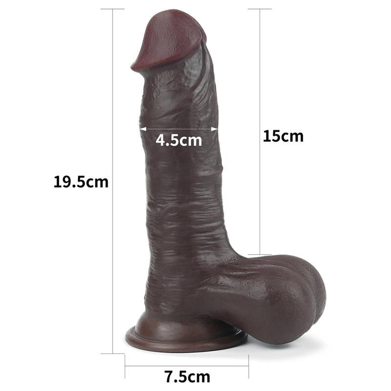 Dildo Nero Pelle Scorrevole 19 cm Sliding 7.8