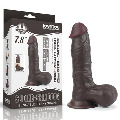 Dildo Nero Pelle Scorrevole 19 cm Sliding 7.8