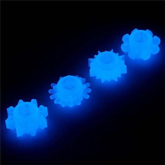 4 Cock Ring Lumino Blue