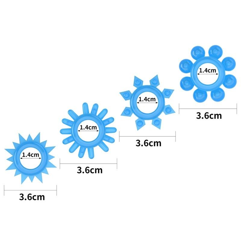 4 Cock Ring Lumino Blue