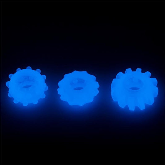 3 Cock Ring Lumino Blue