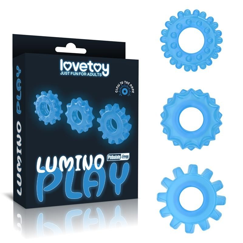 3 Cock Ring Lumino Blue