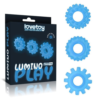 3 Cock Ring Lumino Blue