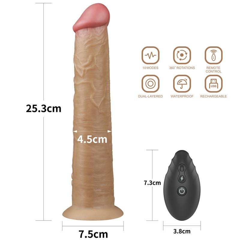 Vibratore Rotante Wireless 25 cm Silicone Platinum