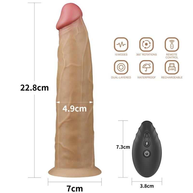 Vibratore Rotante Wireless 22 cm Silicone Platinum